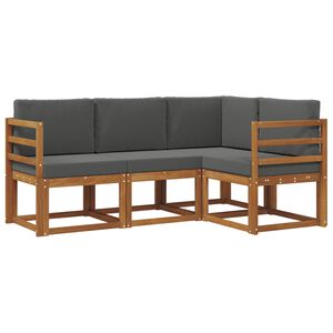 vidaXL Zunanja garnitura za sedenje 4 pcs Naravna in antracitna