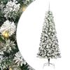 vidaXL Umetno Zložljivo Božično Drevo 300 LED Zelena in Bela 180 cm