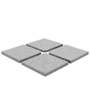 vidaXL Utežne plo&scaron;če za senčnik 4 kosi siv granit kvadratne 100 kg