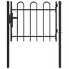 vidaXL Ograjna vrata BOXTEL 103 x 124,5 cm Pra&scaron;no lakirano jeklo Siva