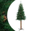 vidaXL Ozka novoletna jelka pravi les in storži zelena 180 cm PVC