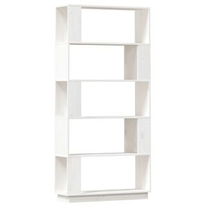 vidaXL Knjižna omara/pregrada bela 80x25x163,5 cm trdna borovina