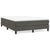 vidaXL Box spring postelja z vzmetnico temno siva 140x200 cm žamet