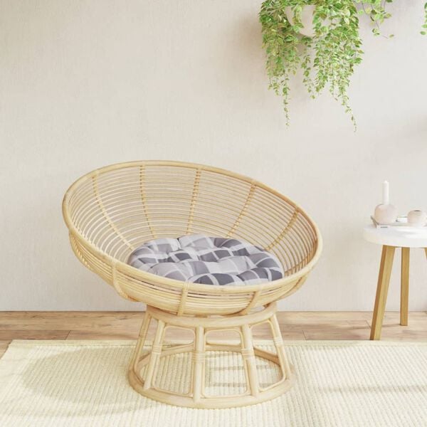 vidaXL Okrogla blazina siva karo &Oslash; 60 x 11 cm oxford tkanina