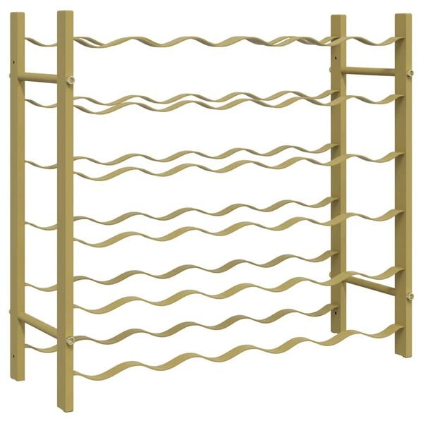 vidaXL Stojalo za vino za 36 steklenic zlata kovina