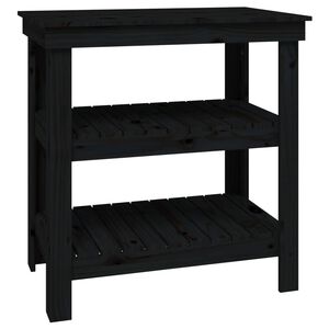 vidaXL Delovna miza črna 78,5x50x80 cm trdna borovina
