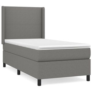 vidaXL Box spring postelja z vzmetnico temno siva 80x200 cm blago