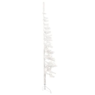 vidaXL Ozka umetna polovična novoletna jelka s stojalom bela 120 cm