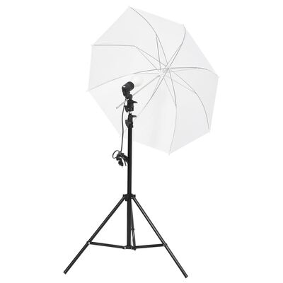 vidaXL Komplet za studijsko osvetlitev s stojali in dežniki