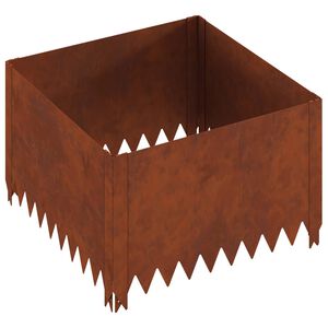 vidaXL Robovi trave 60 x 60 x 35 cm Jeklo Rjav