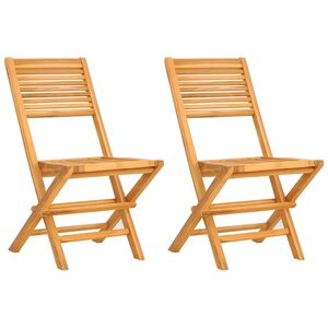vidaXL Zložljivi stoli 2 kosa 47x62x90 cm Masivni tikovina