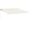 vidaXL Ročna tenda 3,5 x 2,5 m Krem 100% poliester