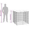 vidaXL Pesji boks srebrn 110x110x110 cm jeklo