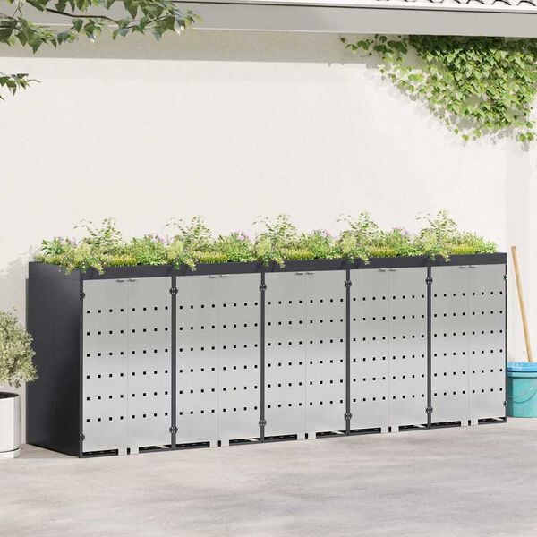 vidaXL Shranjevanje kolesnega zaboja za 3 zaboje Antracit