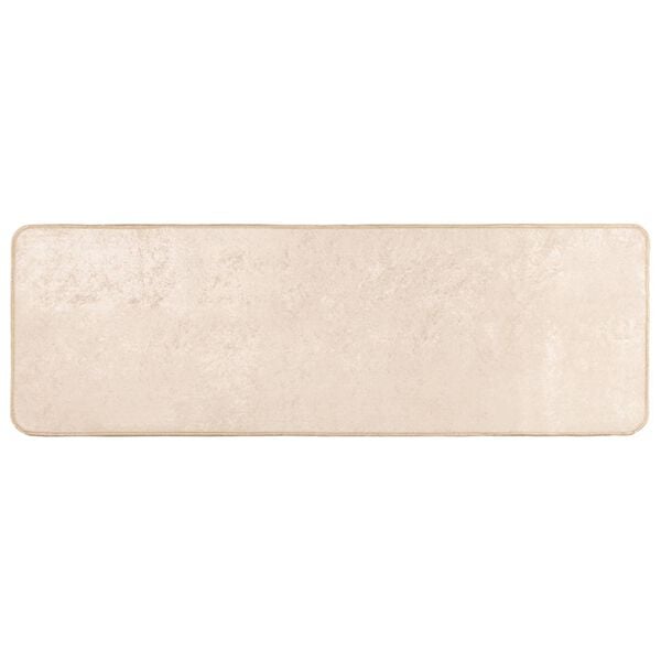 vidaXL Preproga Print krema 100 x 50 cm Poliester in PVC