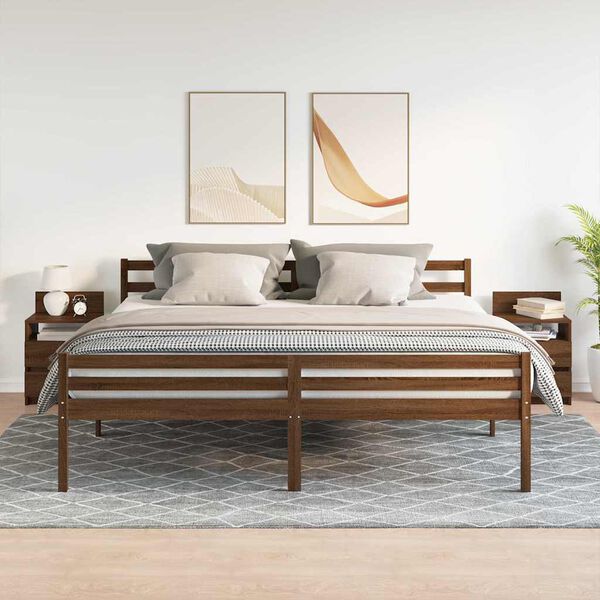 vidaXL Nočne omarice z 2 predaloma 2 kosa rjav hrast 40x33x60 cm