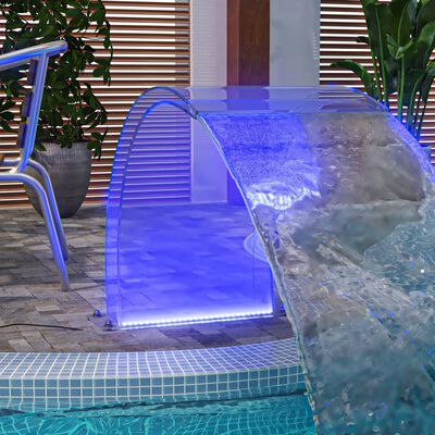vidaXL Fontana za bazen z RGB LED lučmi akril 50 cm