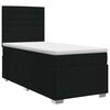 vidaXL Postelja boxspring z vzmetnico Črna 90 x 190 cm Blago