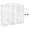 vidaXL Obokane gabion košare 10kosi 200x30x160/180 cm pocinkano železo