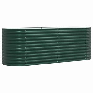 vidaXL Dvignjena gredica Zelena 240 x 80 x 81 cm Jeklo