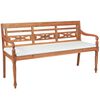 vidaXL Klop Batavia z blazinami 150 cm tikovina