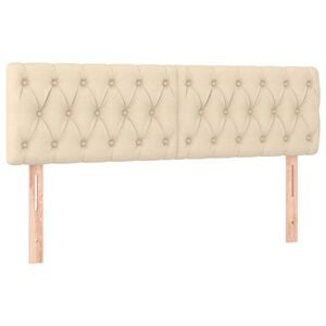 vidaXL Posteljno vzglavje krem 160x7x78/88 cm blago