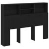 vidaXL Posteljna glava Črna Orehovina Inženirski les