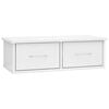 vidaXL Stenska polica s predali visok sijaj bela 60x26x18,5 cm