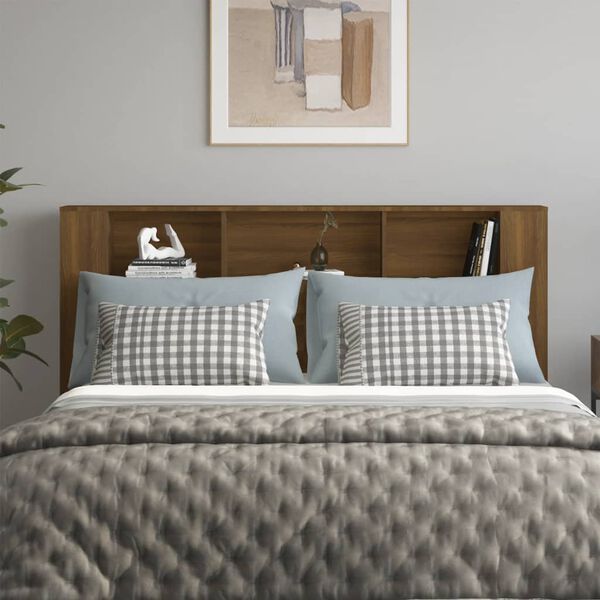 vidaXL Vzglavna omarica rjavi hrast 180x18,5x104,5 cm