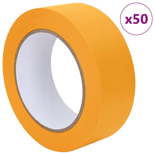 vidaXL Maskirni trakovi za slikarje 50 pcs Rumena 38mm x 50m Papir