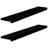 vidaXL Okenske police 2 kosa rjavo-črna 110x20x2 cm trdna hrastovina