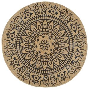 vidaXL Preproga iz jute s temno modrim potiskom ročno izdelana 90 cm