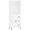 vidaXL Visoka omara bela 69,5x34x180 cm inženirski les