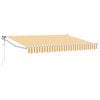 vidaXL Električni zložljiv senčnik Rumena in Bela 2,5 x 2 m