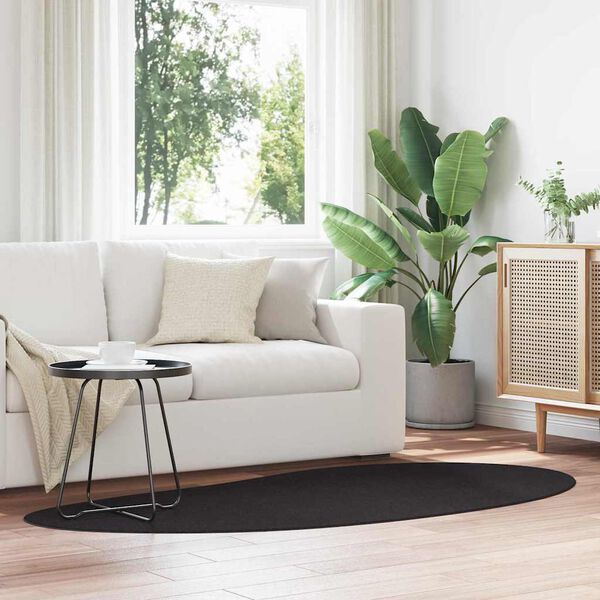 vidaXL Preproga Črna 100 x 200 cm Poliester