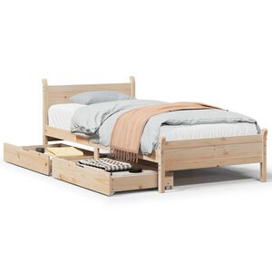 vidaXL Posteljni okvir brez vzmetnice 75x190 cm trdna borovina