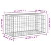 vidaXL Vrtna klop gabion 83x44x42 cm trdna borovina