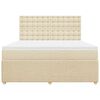 vidaXL Box spring postelja z vzmetnico krem 180x200 cm blago