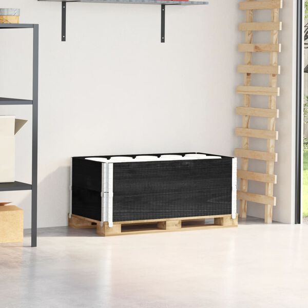 vidaXL Paletni okvirji 2 kosa črni 100x50 cm trdna borovina