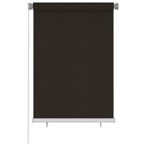vidaXL Zunanja rolo senčila 105 (&Scaron;) x 140 (V) cm rjave barve HDPE