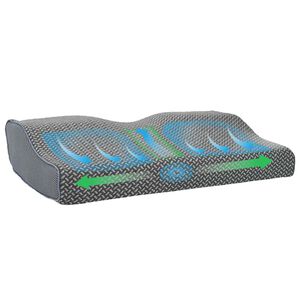 vidaXL Vzglavnik za vrat Siva Spominska pena 59 x 34 x 12 cm