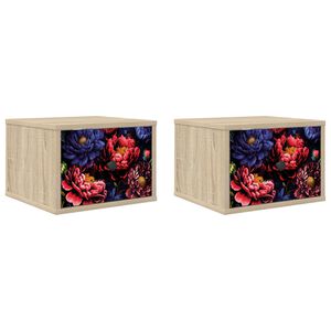vidaXL Stenska nočna omarica KIEL 2 kos Sonoma hrast 36 x 33 x 25 cm