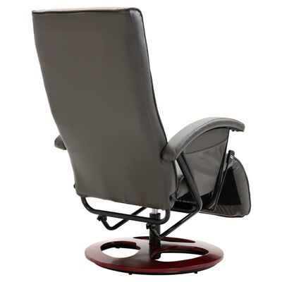 vidaXL Vrtljiv TV fotelj iz sivega umetnega usnja
