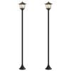 vidaXL Set uličnih svetil with LED Bulb 2 kos Črna 16 x 16 x 156 cm