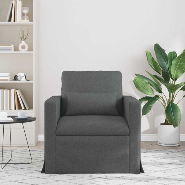 vidaXL Kavč Temno siva Splo&scaron;ne dimenzije: 78 x 78 x 80 cm (&Scaron; x G x V)