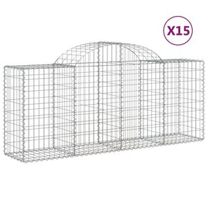vidaXL Obokane gabion ko&scaron;are 15 kosov 200x50x80/100 cm cinkano železo