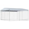 vidaXL Zunanji pasji boks s streho 382x382x225 cm