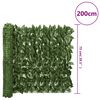 vidaXL Balkonsko platno s temno zelenim listjem 200x75 cm