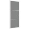 vidaXL Notranja vrata 83x201,5 cm Bela ESG steklo in aluminij