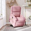 vidaXL Električni masažni naslanjač s funkcijo vstajanja roza žamet